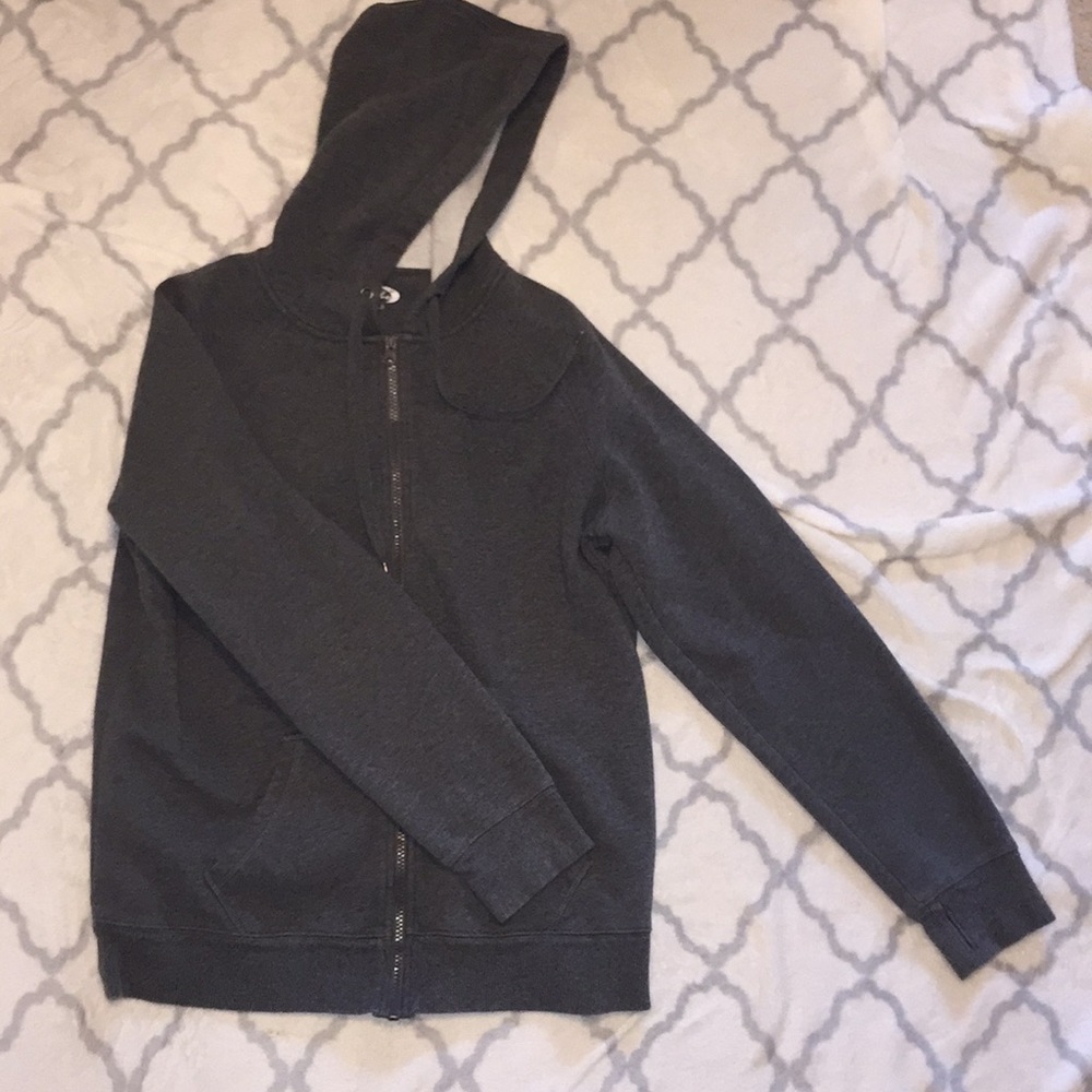 Grey thick zip up hoodie